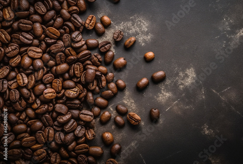 coffee beans on dark background