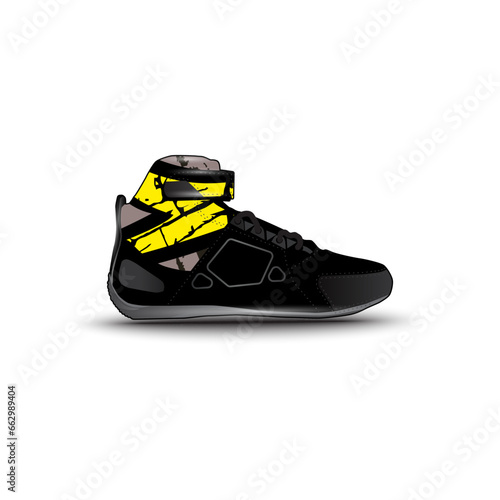 sports shoes with abstract racing vector motifs 