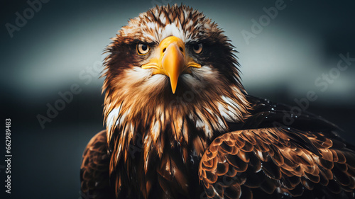 Retrato de un águila mirando a la cámara