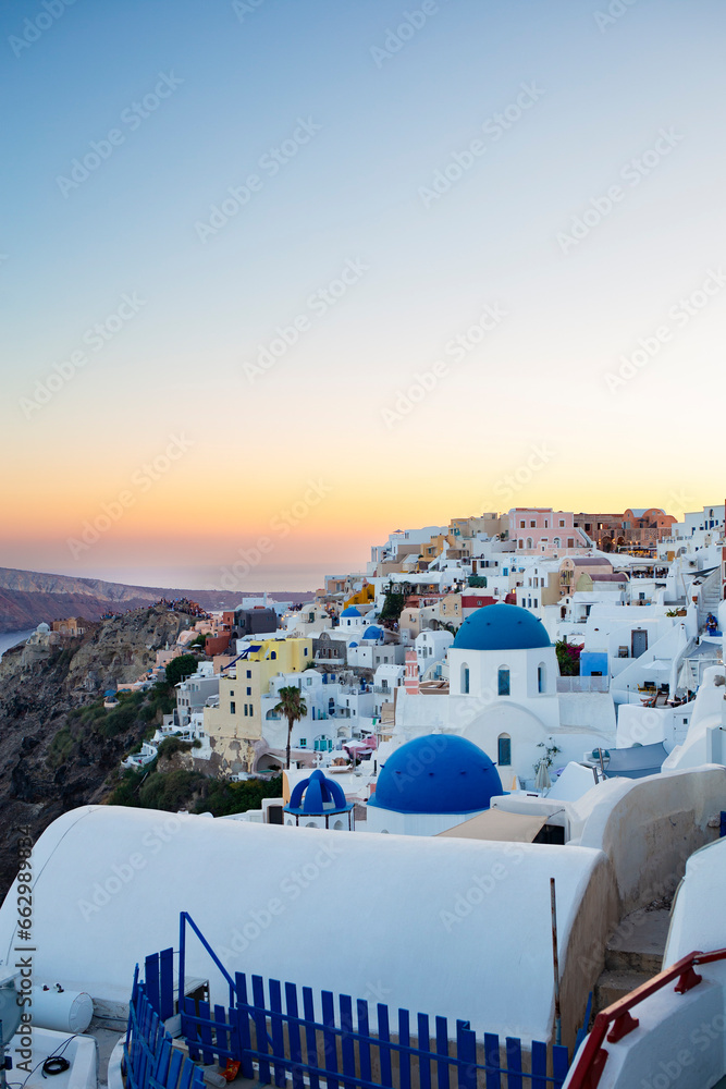Φωτογραφία Beautiful landscape scenic view of the coastal Mediterranean Sea in Santorini, G
