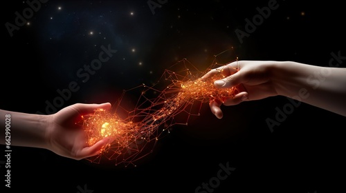 Electricity between the touch of two hands