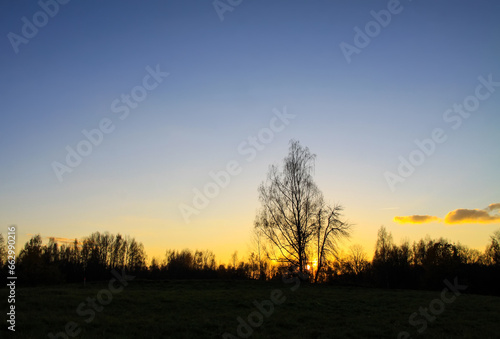 Scenic nature view. Autumn landscape in Latvia.