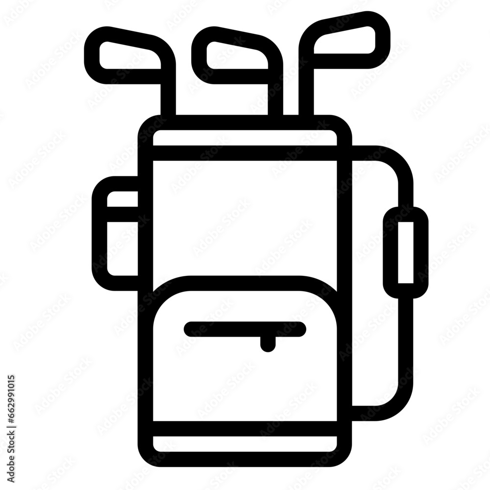 Golf Bag black outline icon Golf Bag black outline icon