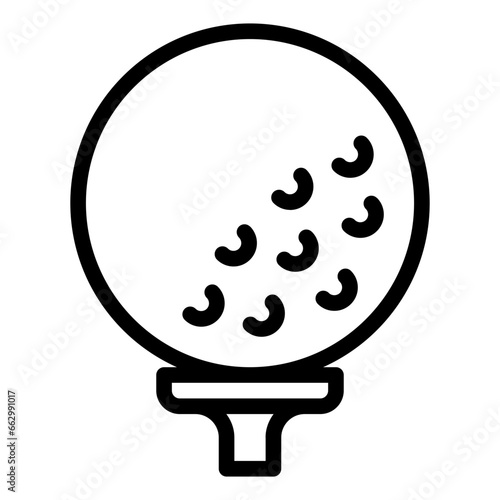 Golf Ball black outline icon