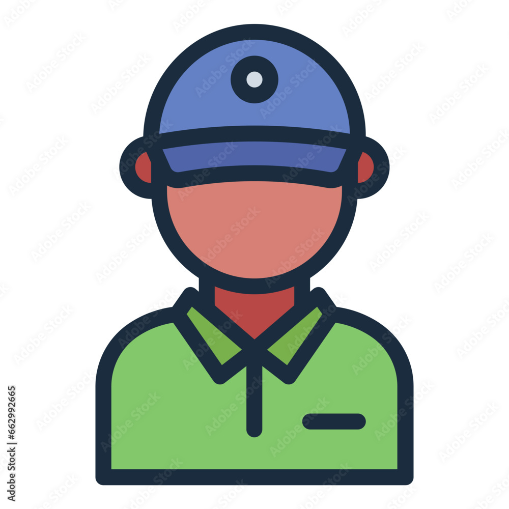 Golfer color filled line icon Golfer color filled line icon