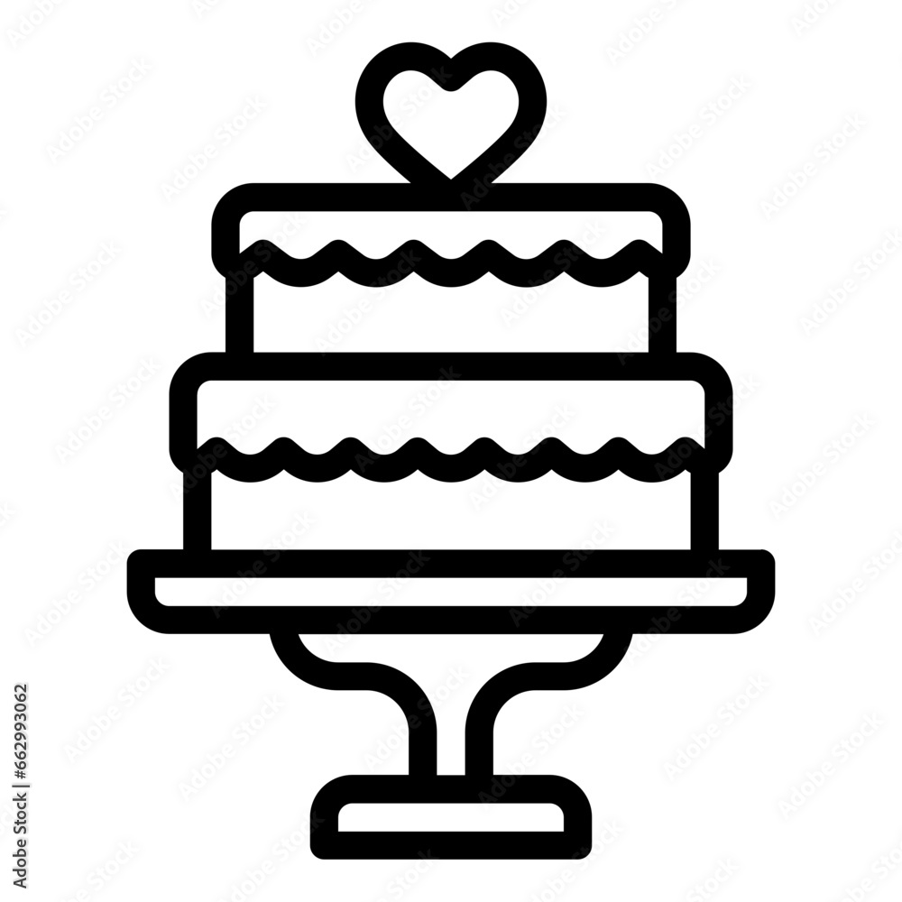 Wedding Cake black outline icon Wedding Cake black outline icon
