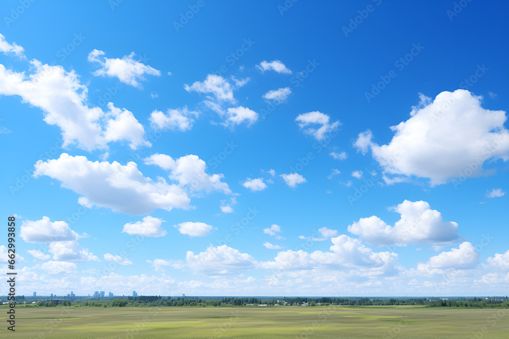Sunny and clear sky with beautiful clouds