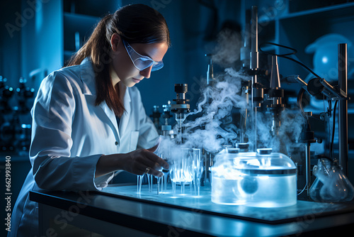 Senior female researcher working in laboratory