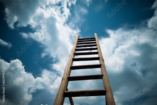 ladder ascending towards the sky. Generative AI
