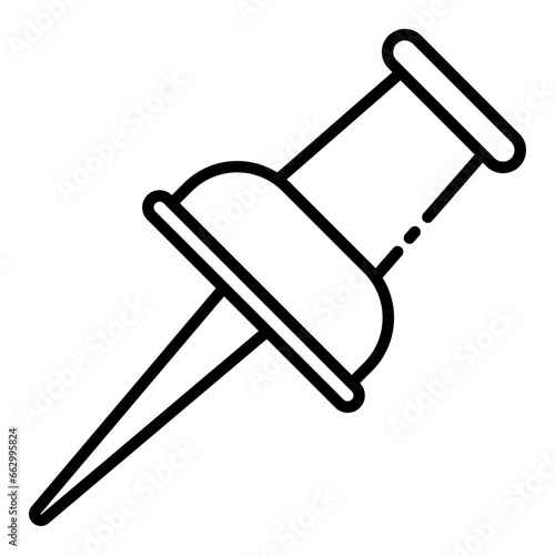 Push Pin black outline icon