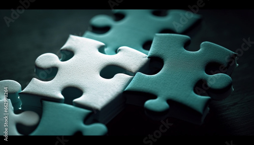 Teamwork connects ideas for success in jigsaw puzzle solution generated by AI
