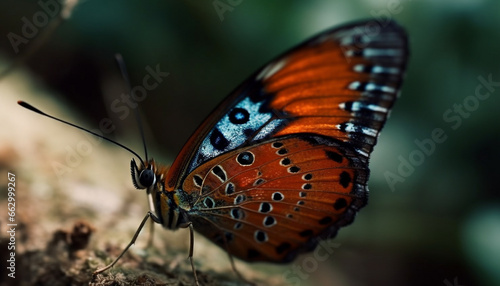 Vibrant butterfly in nature, flying with elegance and grace generated by AI © djvstock