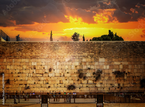 Western wall in the old town of Jerusalem