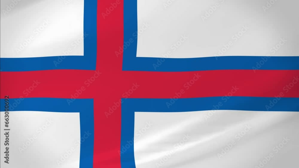 Faroe Islands Waving Flag Realistic Animation Video Faroe Islands Waving Flag Realistic Animation Video