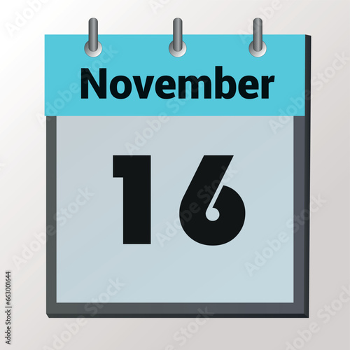 16 November text, Calendar