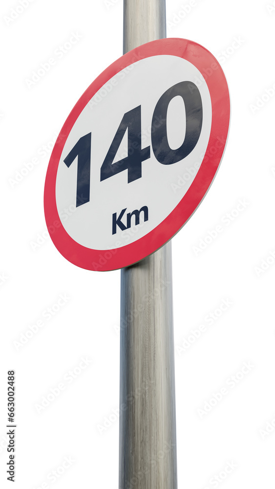 140 km speed limit sign. One hundred and forty kilometer sign 3d render 140 km speed limit sign. One hundred and forty kilometer sign 3d render