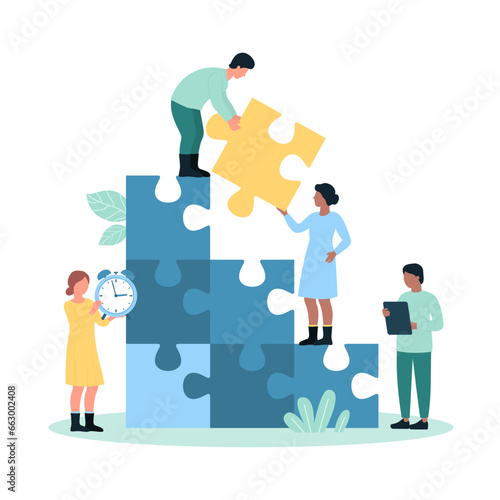 Foto Team building for business growth vector illustration