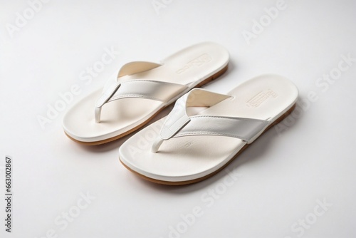White flip flop slipper on white background
