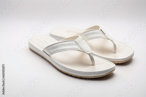 White flip flop slipper on white background