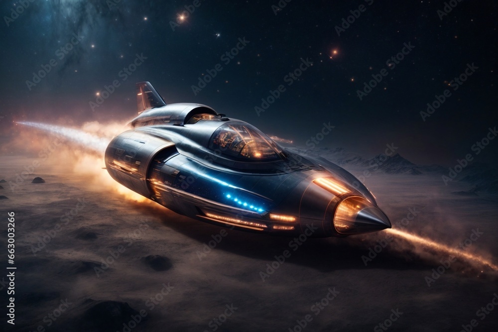 A sleek, futuristic rocket A sleek, futuristic rocket