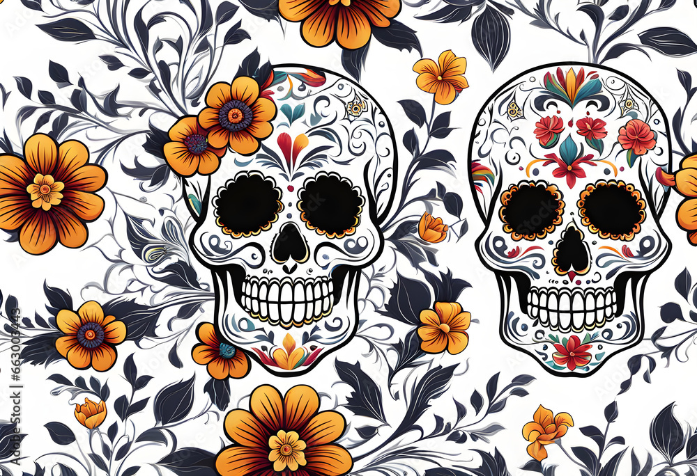 Beautiful design for the Day of the Dead holiday. Beautiful design for the Day of the Dead holiday.