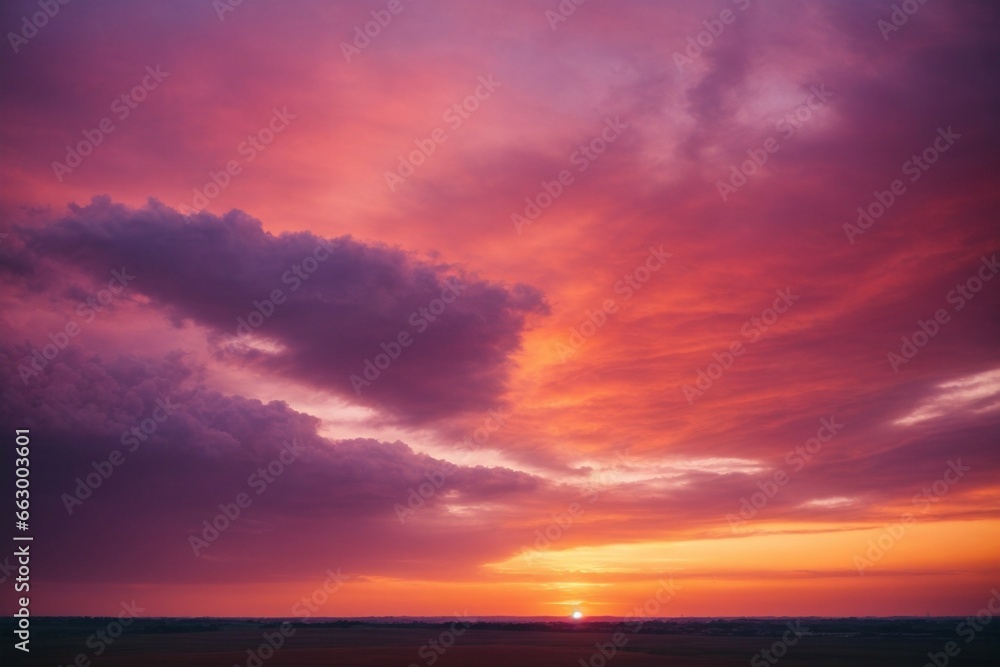 A vibrant sunset sky