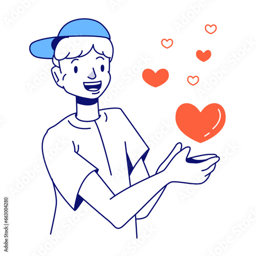Man sending a heart
