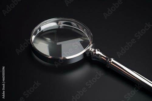 magnifying glass with chrome appearance. Generative AI