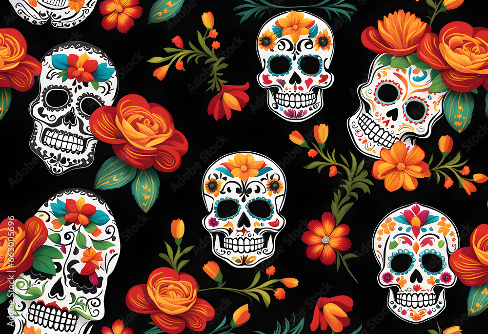 Beautiful design for the Day of the Dead holiday. Beautiful design for the Day of the Dead holiday.
