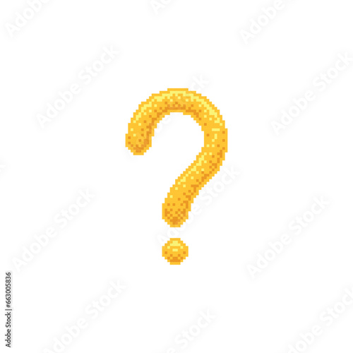 Question Mark Logo Icon in Pixel Art