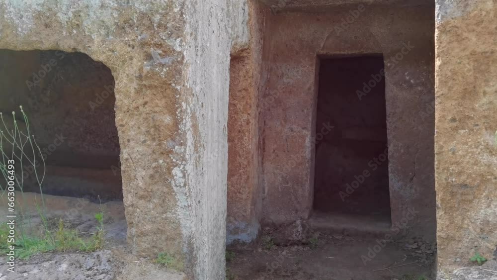 The entrance of an ancient Etruscan catacomb to Cerveteri The entrance of an ancient Etruscan catacomb to Cerveteri