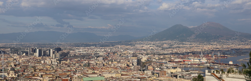 Panoramic view of the gulf of Naples, Italy