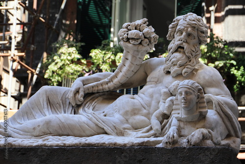 Statue of the Nile God in Naples, Italy