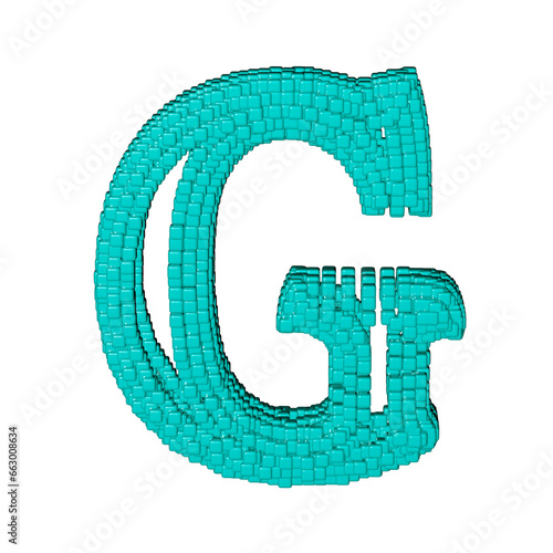 Symbol made of menthol cubes. letter g