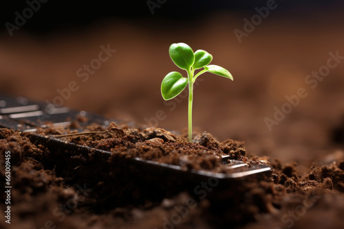 Tech and Nature Integration: Mouse Pointer and Seedling