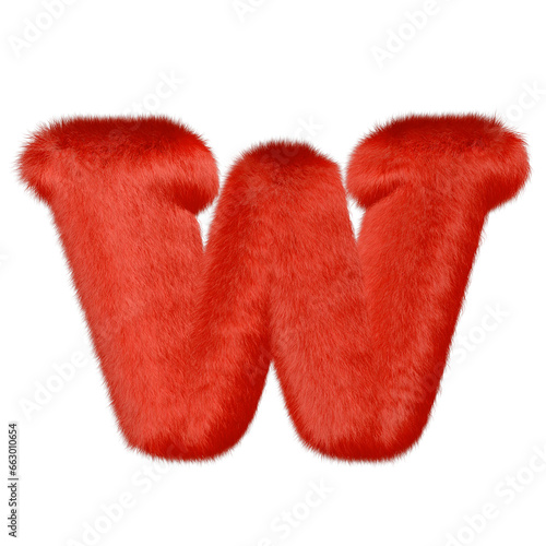 Red fur symbol. letter w