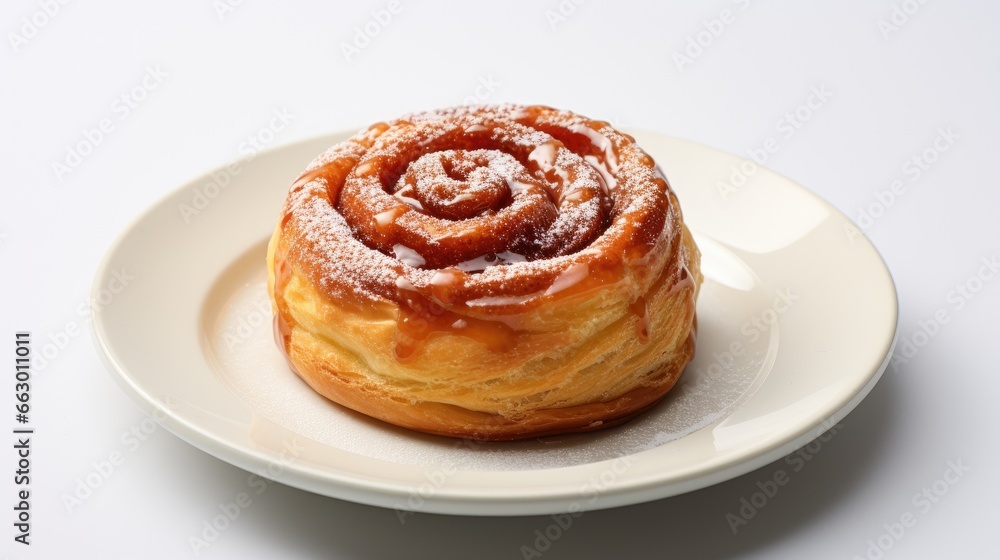 Cinnamon bun image on a white background.