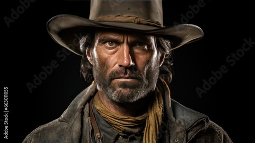 Image of a cowboy with rugged features.