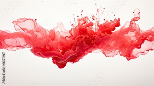 Image of a cloud of red ink paint on a white background.