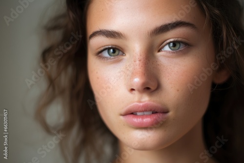 The next person is a young adult woman who works as a fashion model. She has flawless skin except for a few small acne scars on her chin. Despite her minimal skin imperfections, she feels