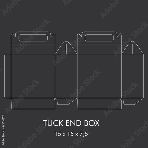 Canvas Print vector graphic of gable box cutting template