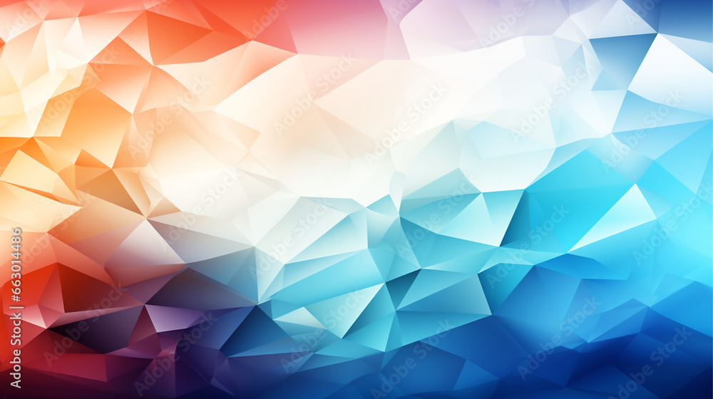 Abstract polygon pattern white blue purple and orange color, low poly background.	