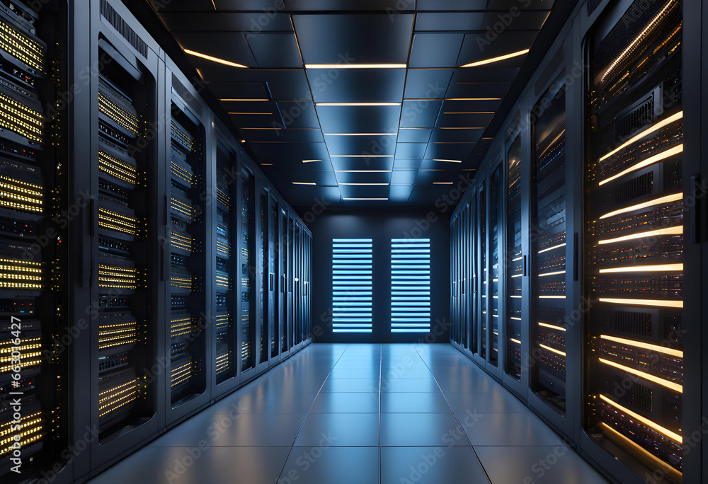 Obraz premium Data Center with Servers. High Quality Resolution