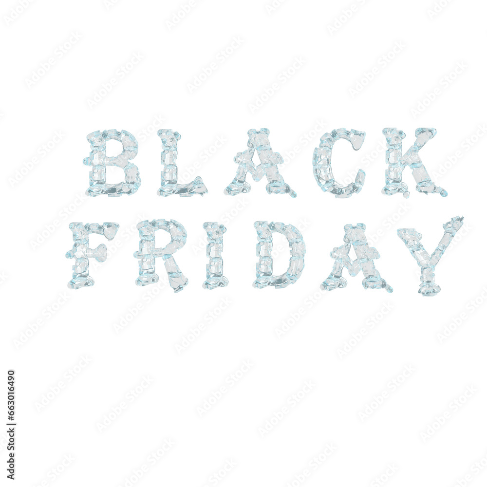 Black Friday made of ice letters