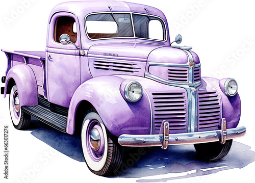 Pastel Purple pickup truck © Anna