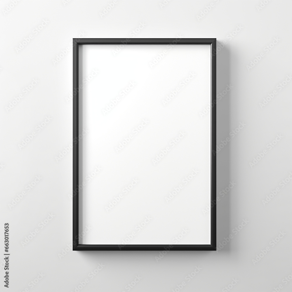 Blank picture frame for mockup on wall