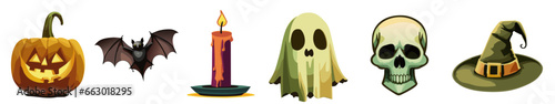 set of halloween elements