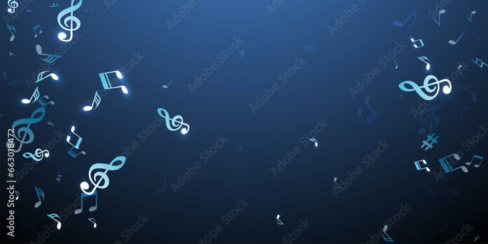 Musical note icons vector background. Symphony