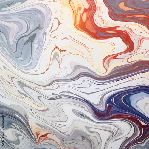 abstract background with waves of red, blue, orange paint . pattern mixed texture Generative AI