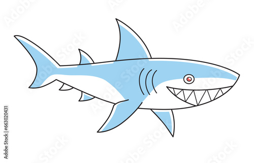 Toothy shark isolated cartoon vector illustration